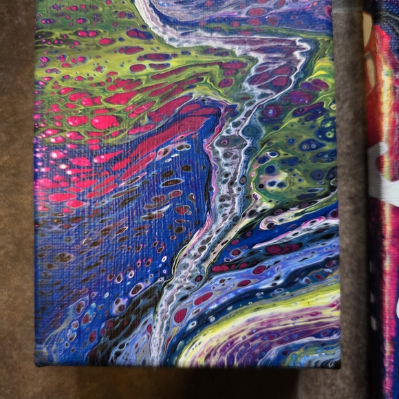 HANDCRAFTED Abstract 2pc Painting HANDMADE HANDPAINTED Wall Art Decor Artwork - Picture 6 of 17